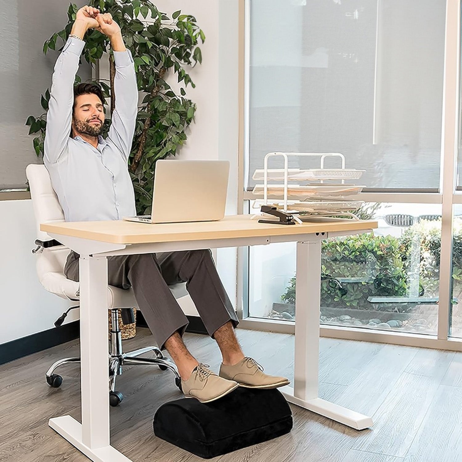 Ergonomiskt fotstöd: bättre hållning och sittkomfort